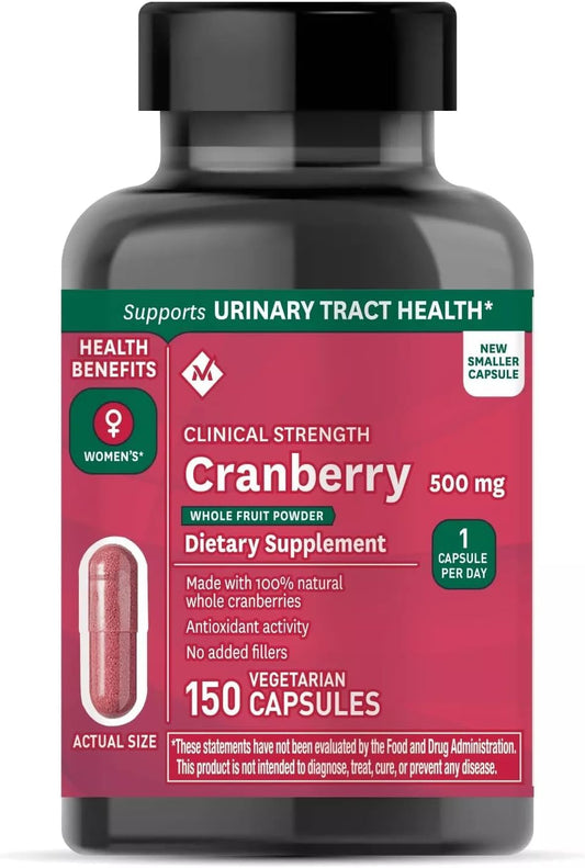 Generic Member Cranberry Supplement bottle front displaying 150 capsules for urinary health support