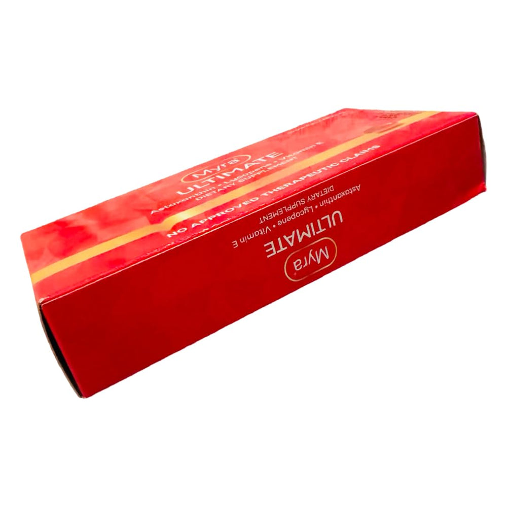 Generic Myra Ultimate astaxanthin capsule close-up