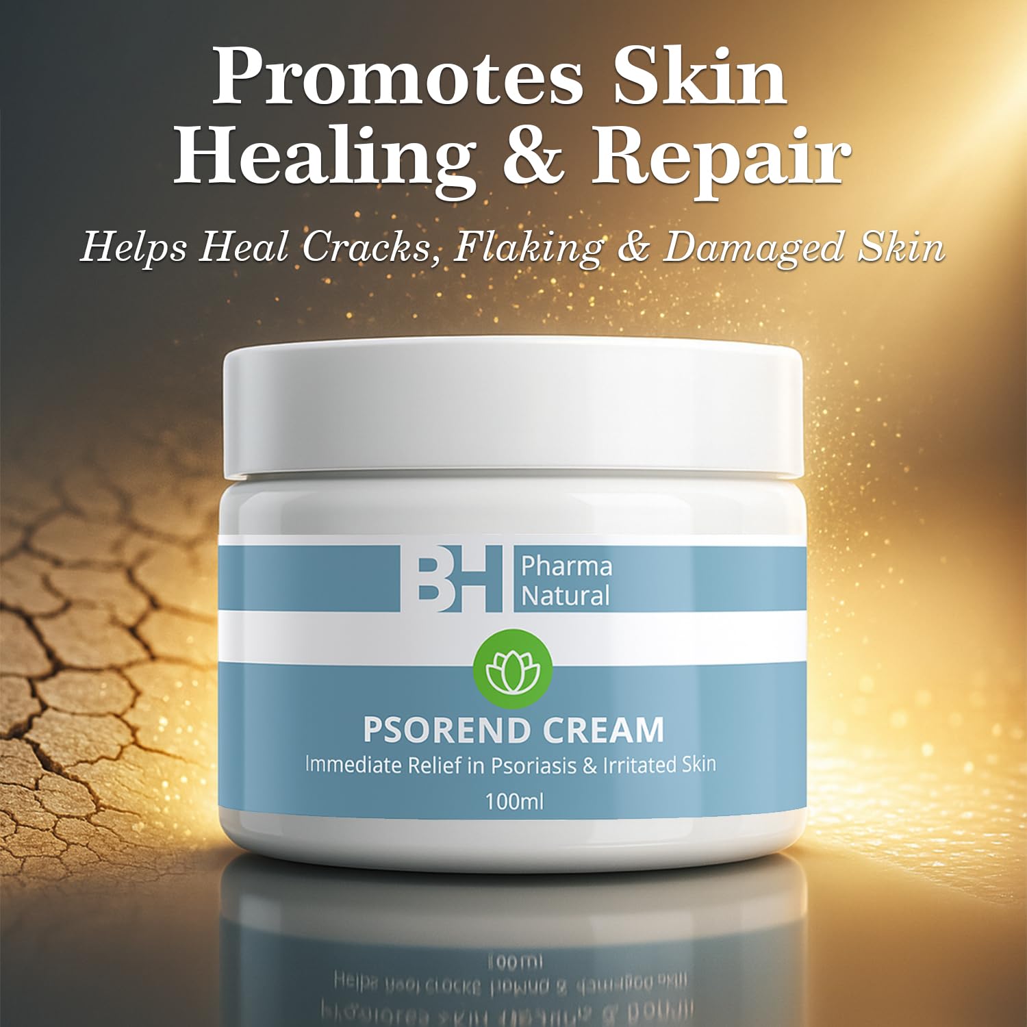 Generic Natural Cream psoriasis-relief bottle demonstrates easy daily application.