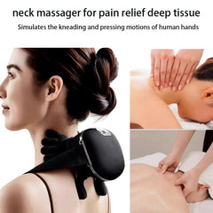 Generic Neck Massager with Heat in strap mode delivering shoulder and neck relief.