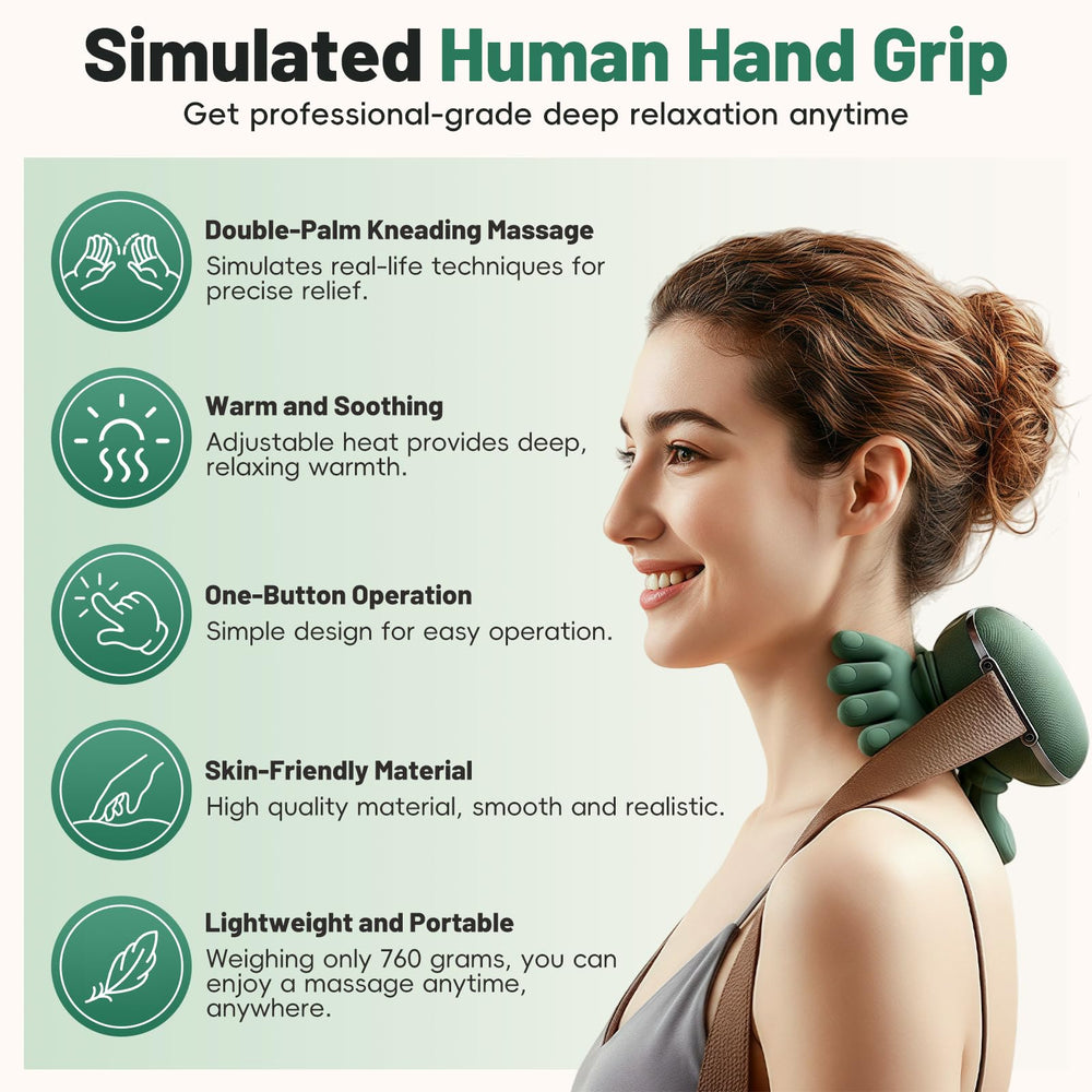 Generic neck massager with fingers delivering targeted tension relief.