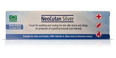 Generic NeoCutan Silver Cream packaging, easy to store for on-the-go burn relief.