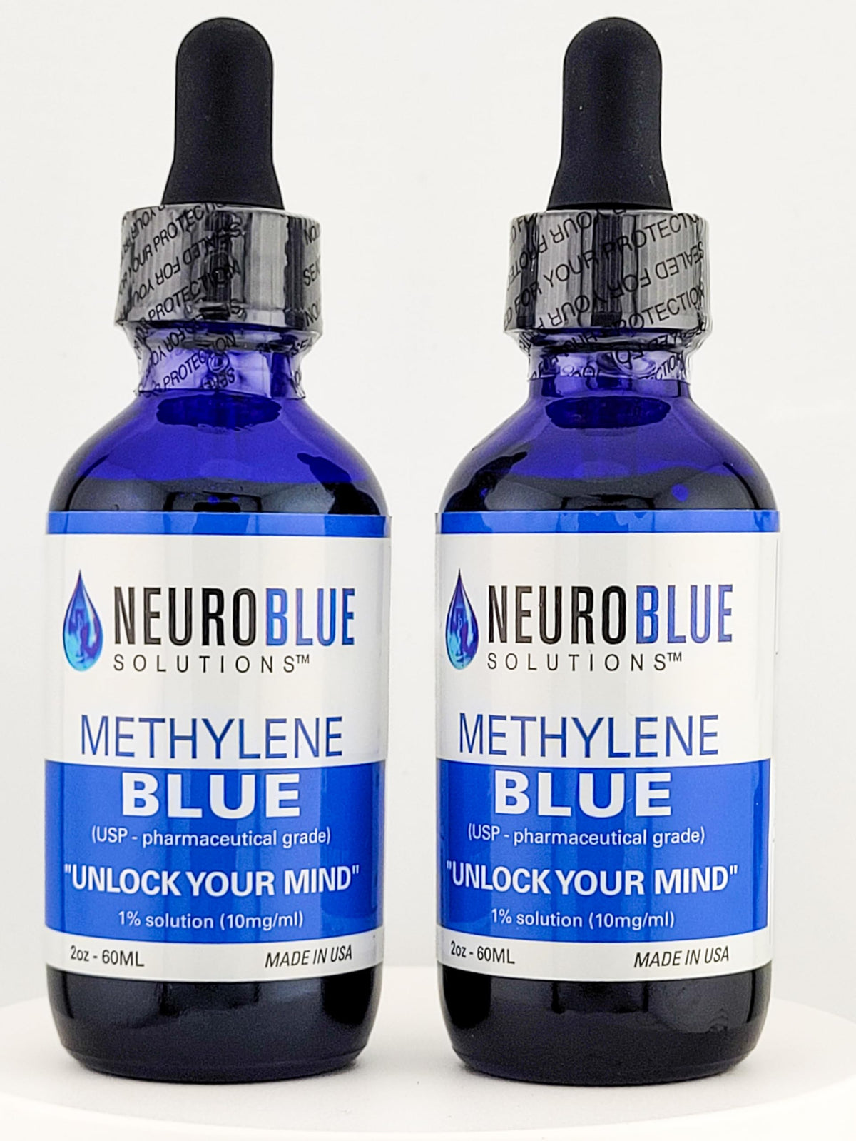 Generic NeuroBlue Solutions 120ml bottle for cognitive and cellular support.