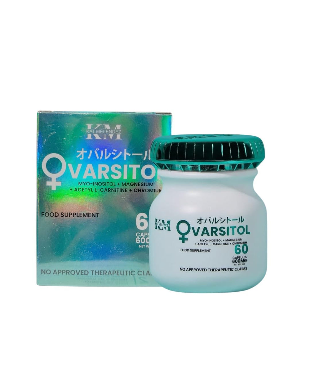 Generic Ovarsitol bottle with capsules supporting hormonal balance and energy.