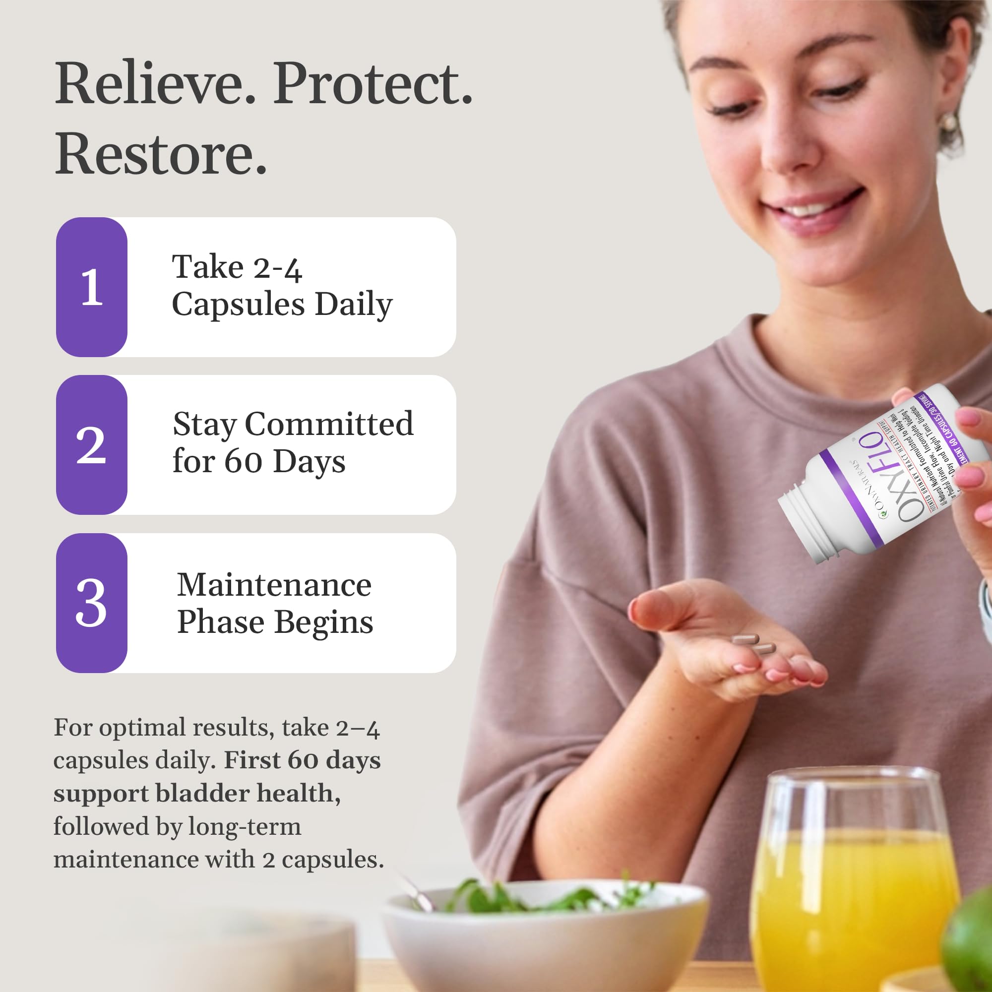 Generic OxyFlo outer-box packaging displays brand and usage details.