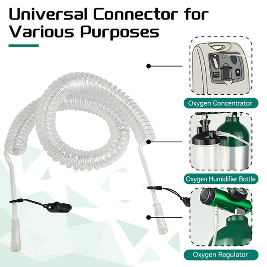 Generic oxygen tubing reel extends inhalation distance for mobility indoors or outdoors.