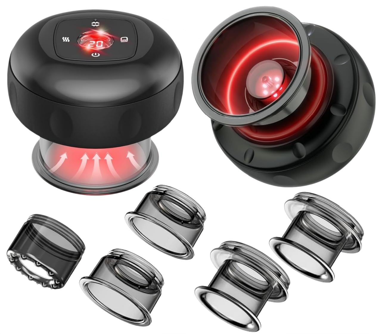Generic Portable Electric Cupping Massage Set heat mode for targeted relief