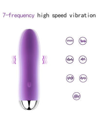 Generic portable handheld massage tool purple rear view with ergonomic grip