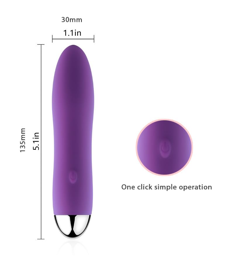 Generic portable handheld massage tool purple waterproof seal close-up