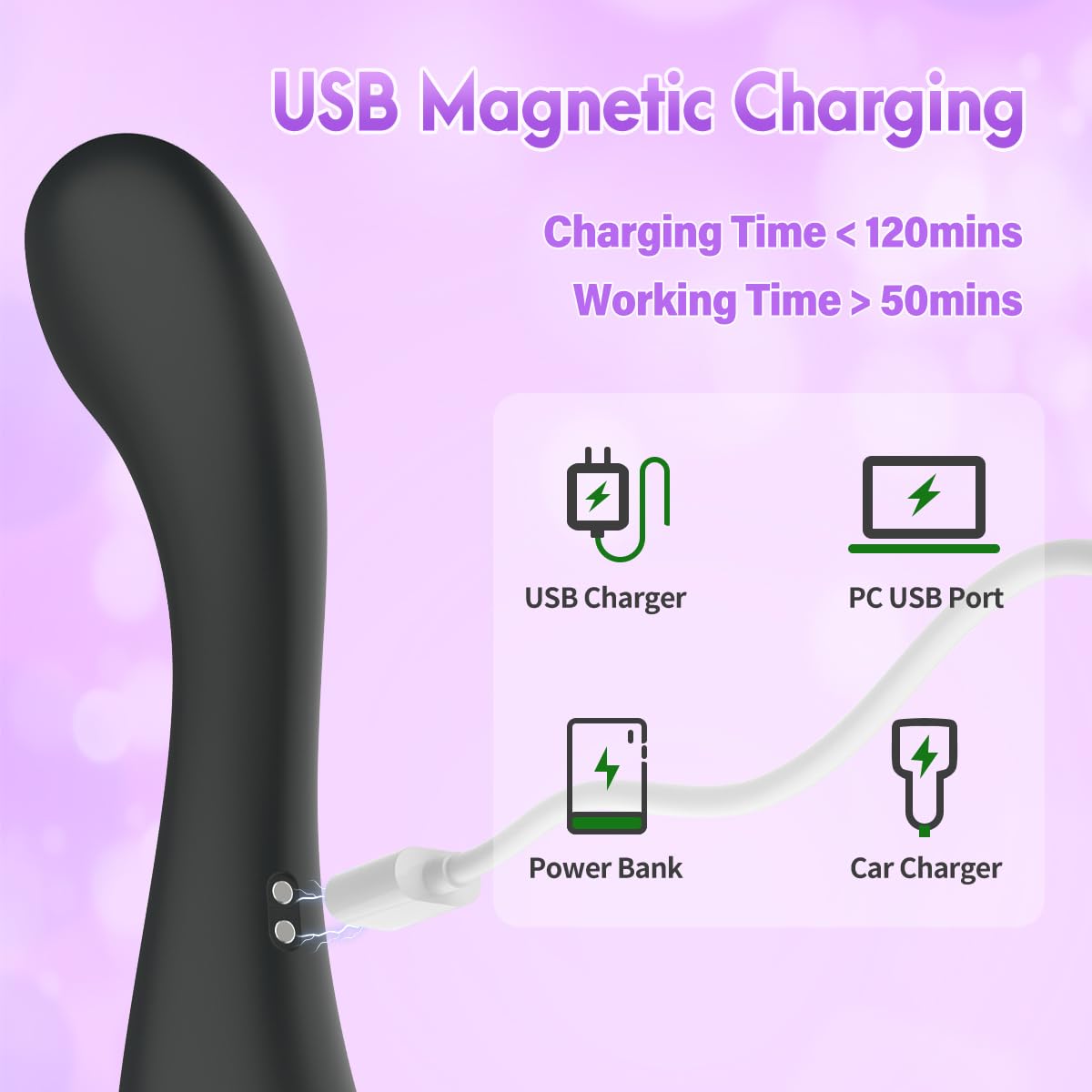 Generic Portable Travel Massage Rod silicone detail highlighting skin-friendly surface.