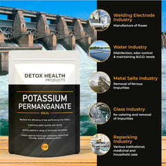 Generic Potassium Permanganate crystal pour, ideal for controlled cleaning tasks.