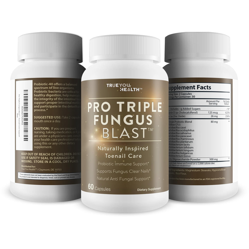 Capsules ready for daily routine promoting nail and foot health with probiotic approach.