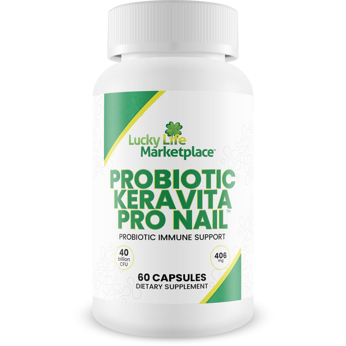 Generic Probiotic Keravita Pro Nail bottle pour supports immune function and overall wellness.