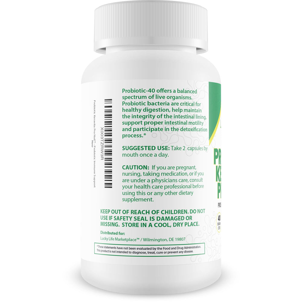 Generic Probiotic Keravita Pro Nail nails closeup highlights clear nail health potential.