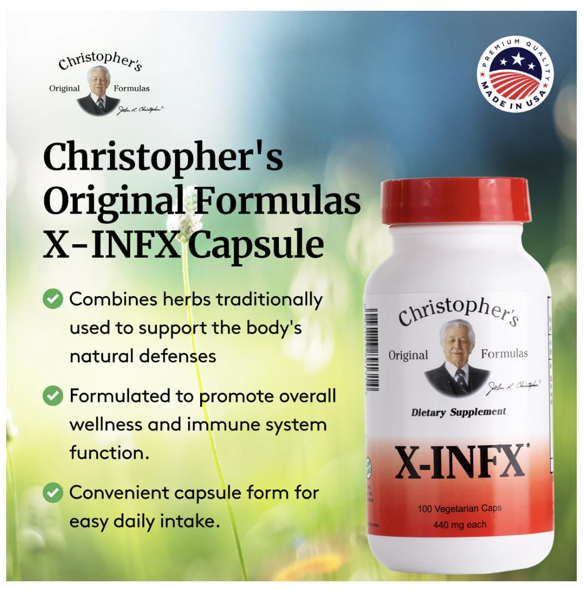 Generic product label provides dosage and sourcing details.