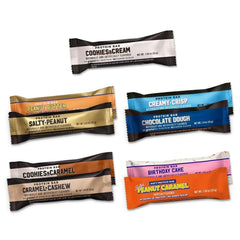 Generic protein bars showing nine flavors to fuel workouts and daily energy