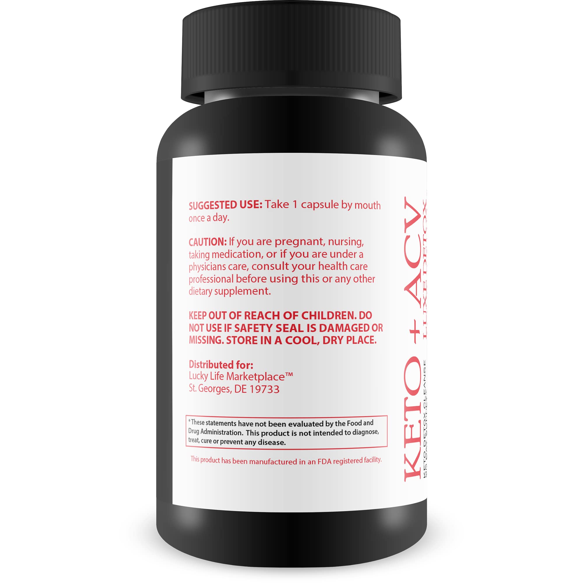 Generic Psyllium Keto Detox bottle label detail emphasizing natural ingredients.