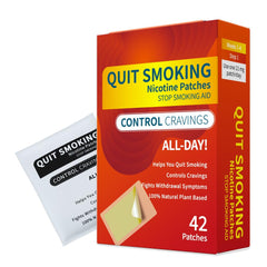 Generic quit patch packaging showing a 42-count pack for quit support