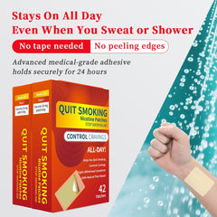 Generic QuitPatch Hypoallergenic Adhesive offers comfortable, irritation-free wear.