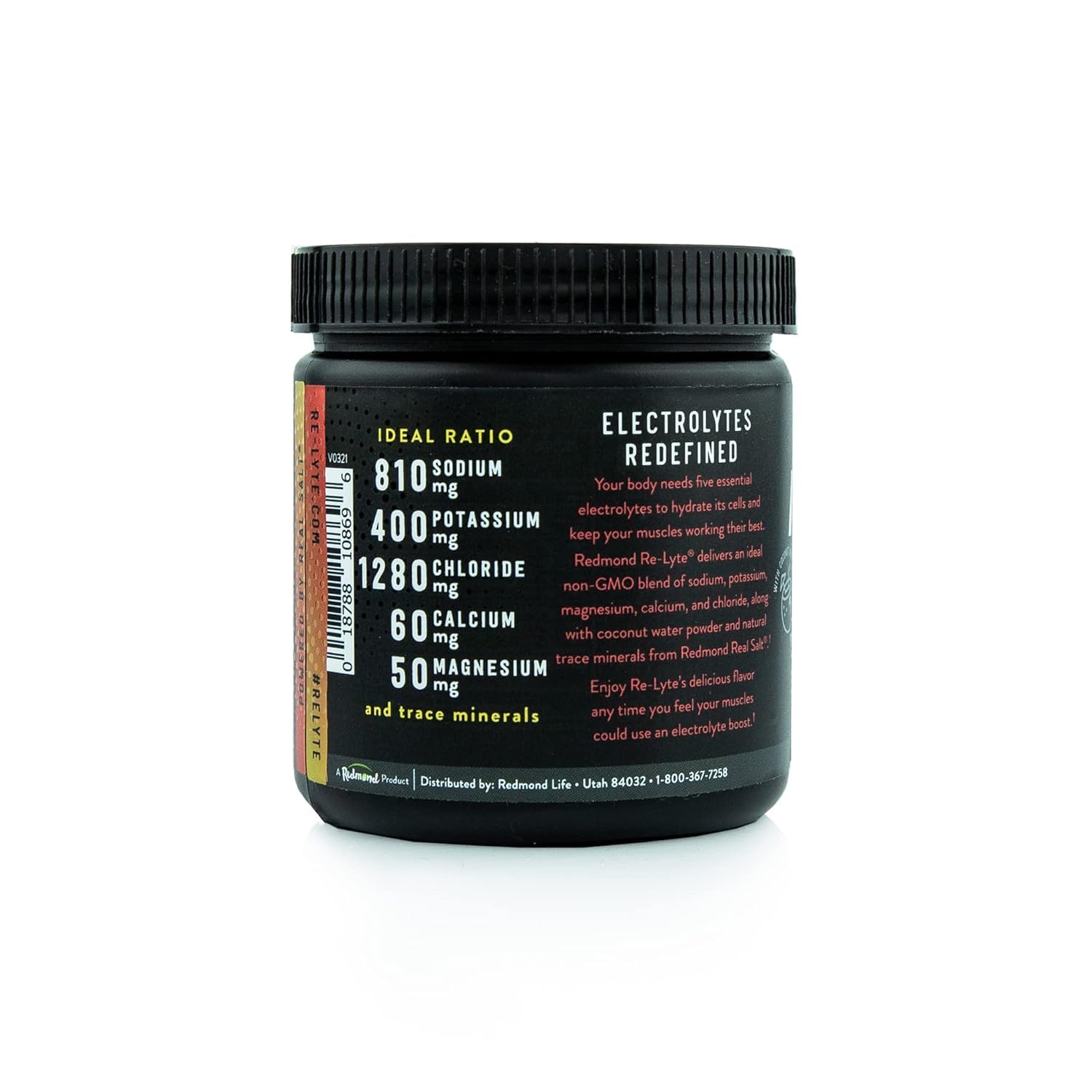 Close-up of Generic Re-lyte electrolyte powder highlighting flavor and texture
