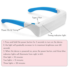 Generic red light therapy glasses lightweight travel design.