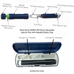 Generic pen-injector with standard cartridge adaptation for flexible demonstrations.