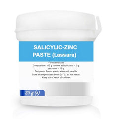 Generic Salicylic Zinc Lassara Paste tub close-up shows smooth medicated texture for skin care
