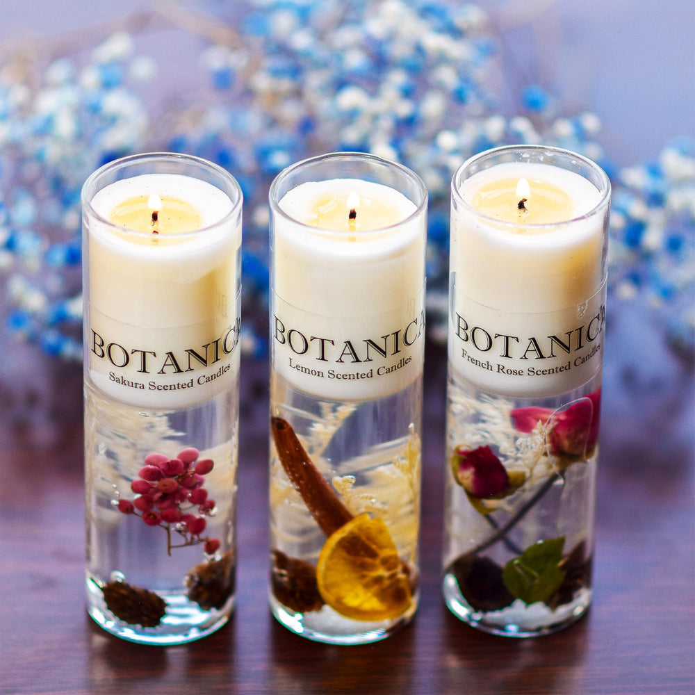 Generic Scented Candles real flowers jar brings natural charm to living spaces.