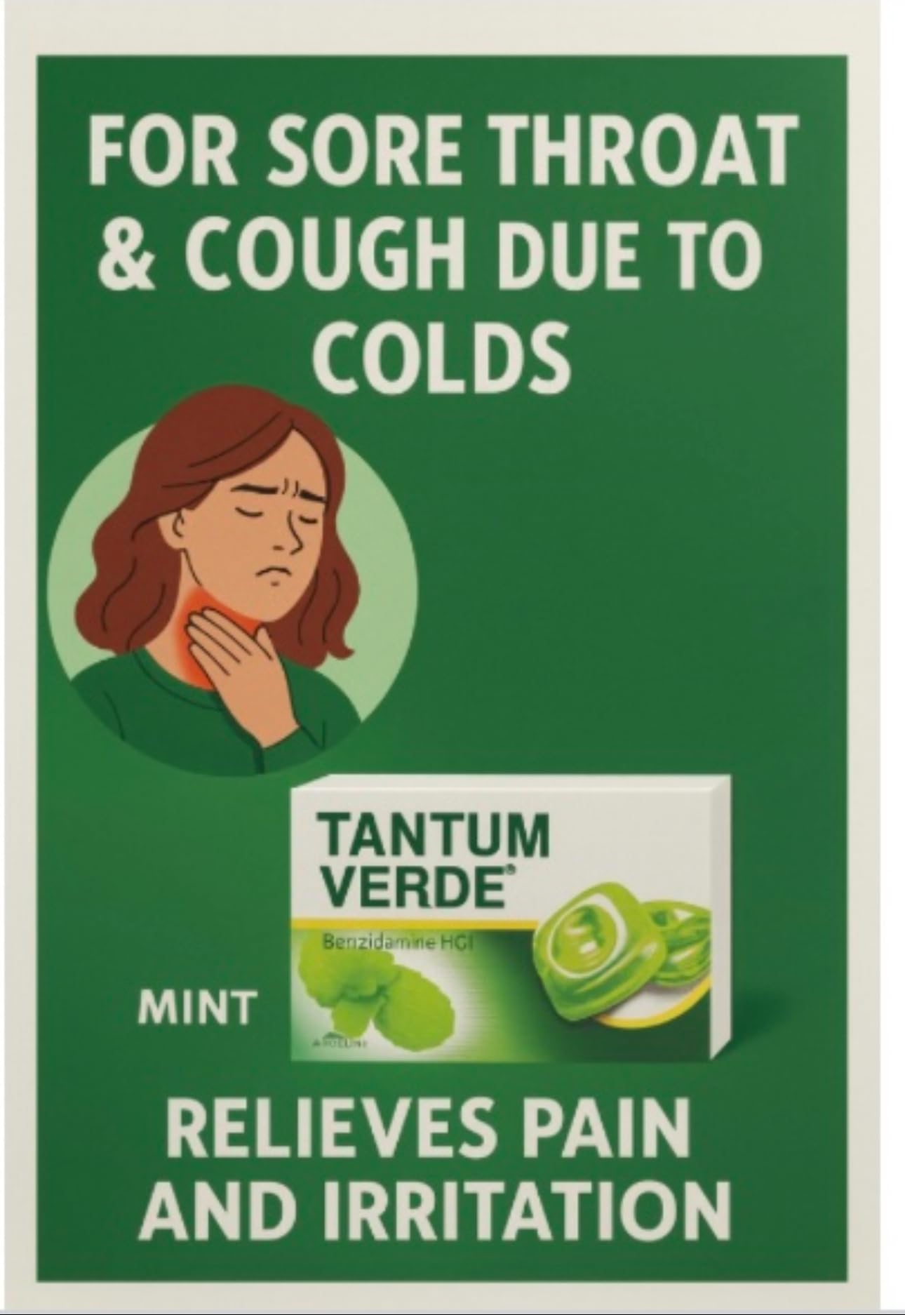 A TAN Verde TUM lozenge in hand for discreet, portable relief.