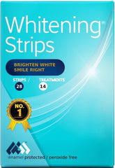 Generic Teeth Whitening Strips 28-strip kit displayed front, enamel-safe whitening.
