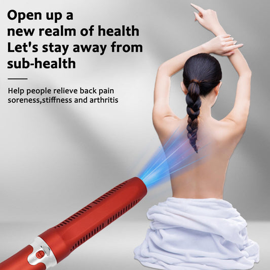 Generic Terahertz Wand delivers soothing warmth to tense shoulders after work.