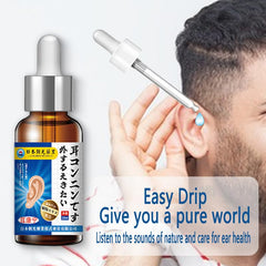 Generic Tinnitus Relief herbal extract bottle highlights natural ingredients for sensitive ears.