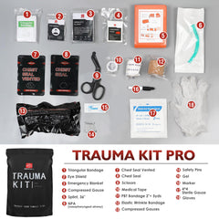 Generic Trauma Kit Israeli bandage ready for rapid hemorrhage control in emergencies.