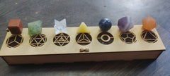 Generic wooden gift box with geometry stones framed for gifting