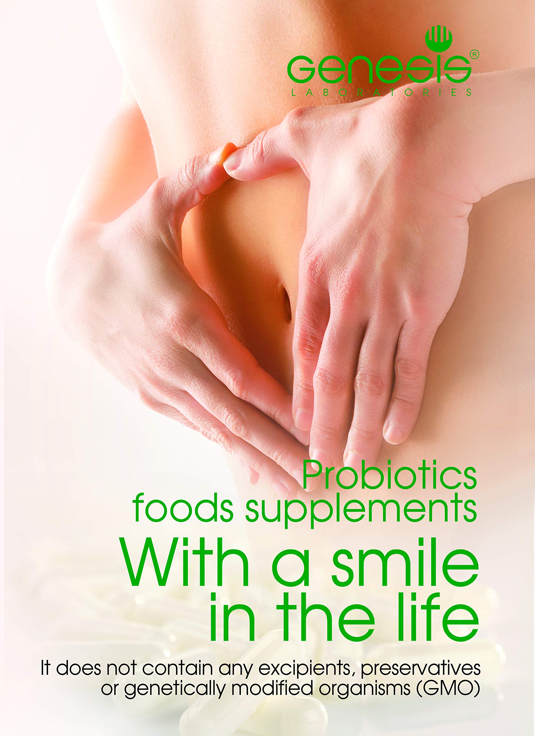 Product packaging on shelf highlighting vegan, shelf-stable probiotic benefits
