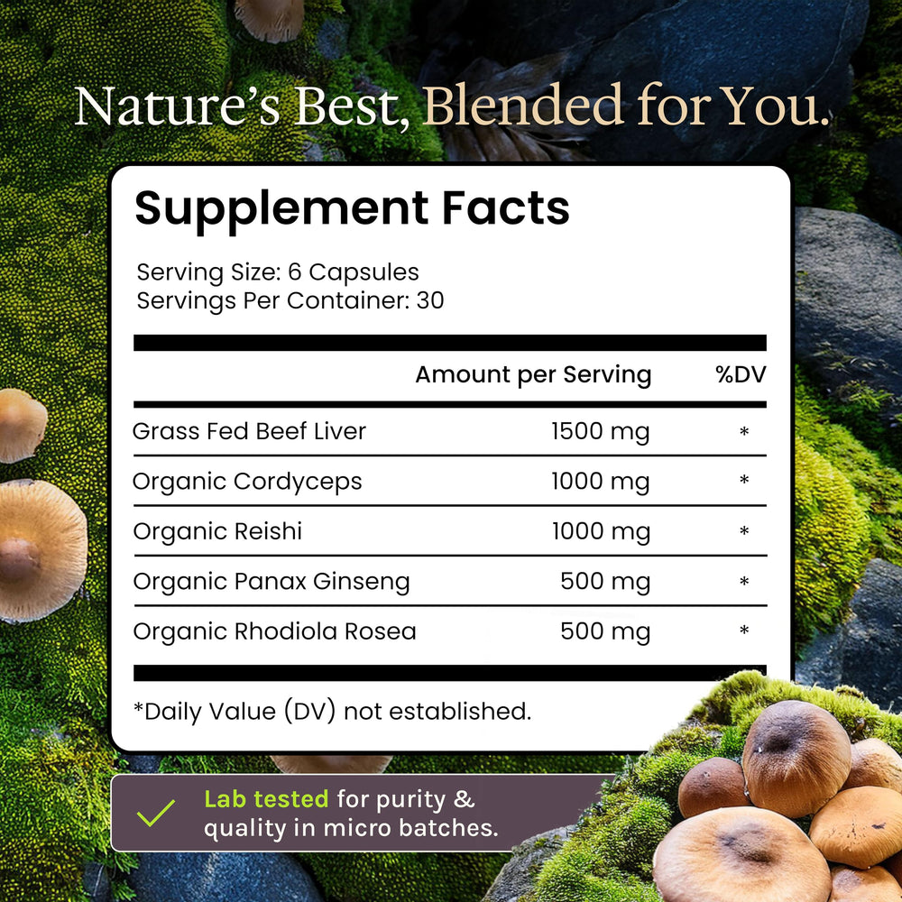 Genesis Nutrition Liver nutrition facts panel image showcases key minerals.