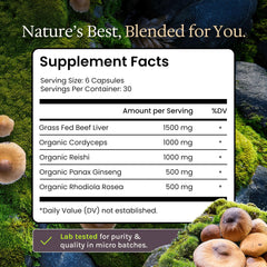 Genesis Nutrition Liver nutrition facts panel image showcases key minerals.
