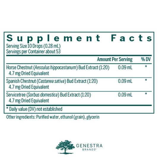 Genestra Brands Cir-gen bottle pour demonstrates easy dosing for daily venous support.