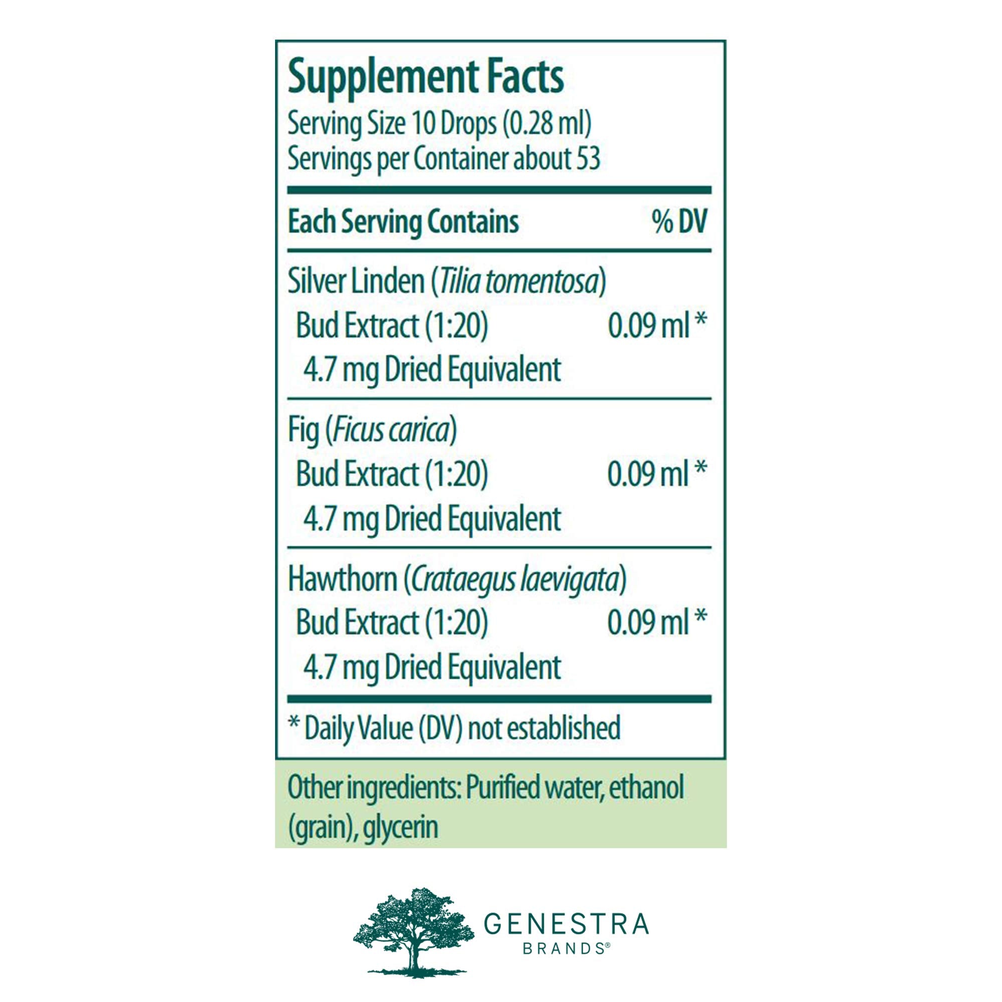 Genestra Calm-gen bottle side view, easy to store and integrate into nightly routines.