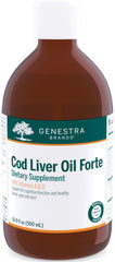 Genestra Cod Liver Oil Forte bottle supports essential fatty acids for overall wellness.