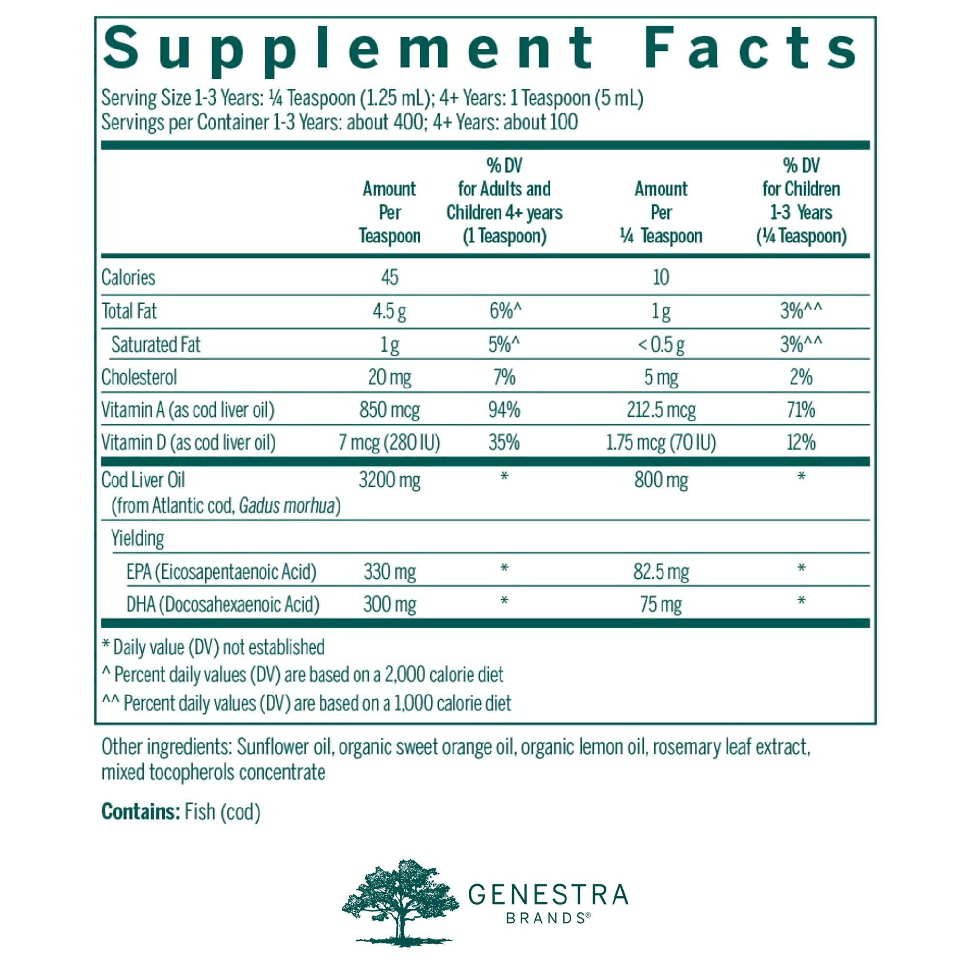 Genestra Cod Liver Oil Forte pour enables convenient daily omega-3 intake.