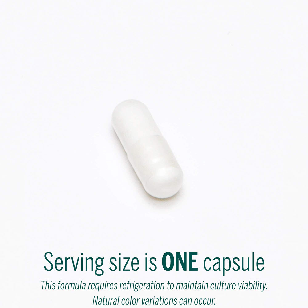 Genestra HMF Multi Strain box and bottle on counter promoting balanced gut microflora.