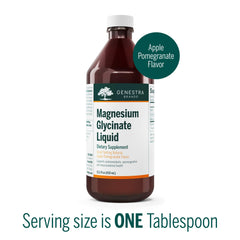 Genestra Magnesium Glycinate Liquid pour offers convenient dosing for daily minerals.
