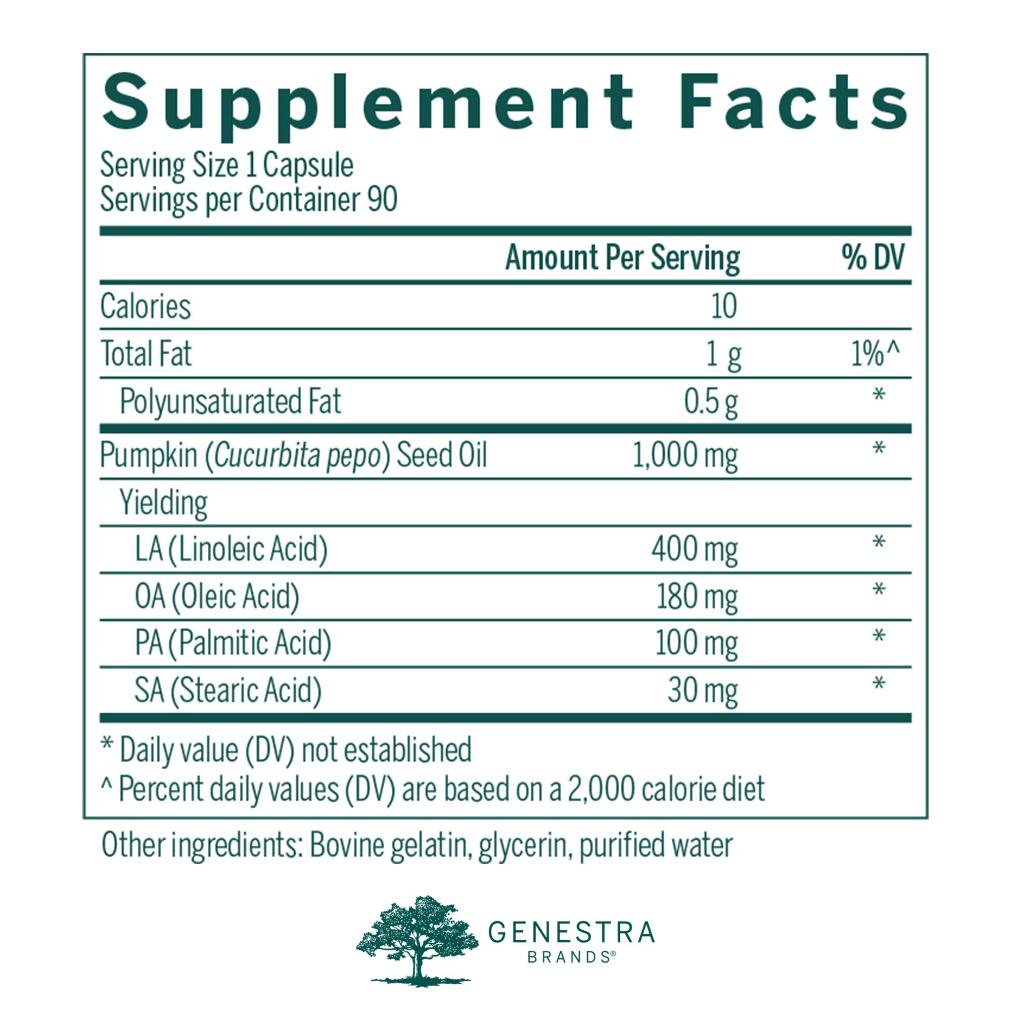 Genestra Pumpkin Capsules softgels ready for everyday use.