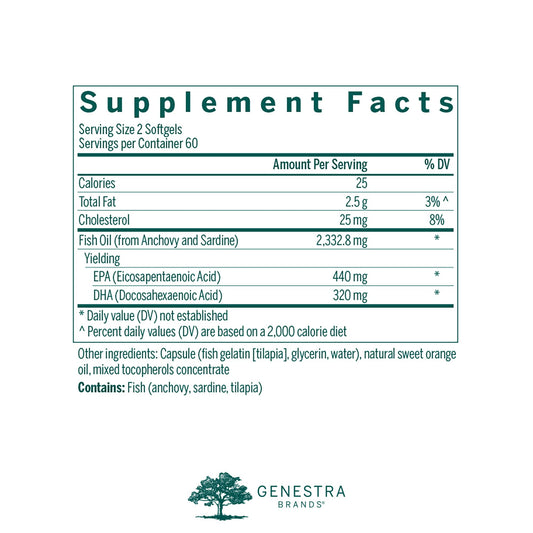 Genestra Super EFA capsules bottle back, features St. John's Wort Plus for relaxation support.