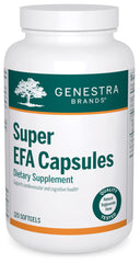 Genestra Super EFA capsules bottle front, supporting balanced lipids and healthy metabolism.