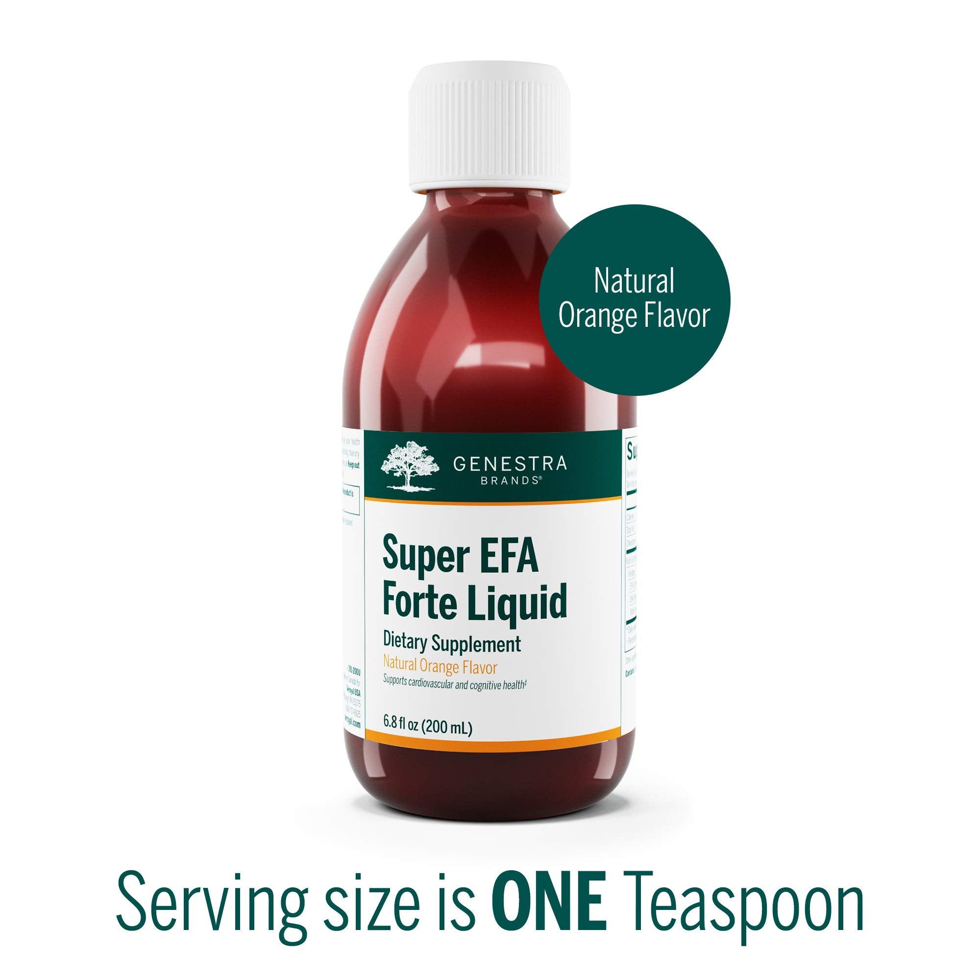 Genestra Super EFA Forte Liquid natural orange flavor for daily use.