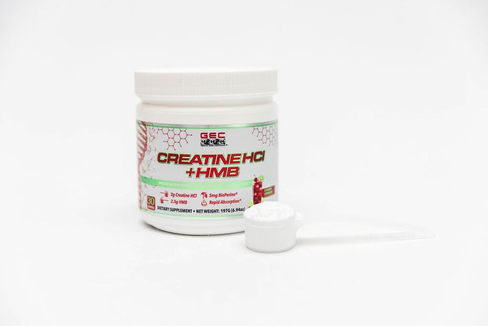 Genetic Edge Creatine HCl + HMB scoop ready for quick pre-workout fueling