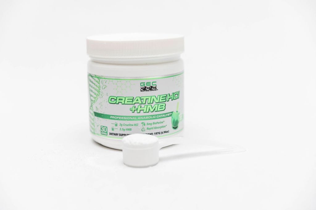 Genetic Edge Compounds Creatine HCl + HMB tub displaying 30 servings.