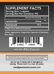 Closeup of Epicatechin capsules by Genetic Enhancement for endurance support